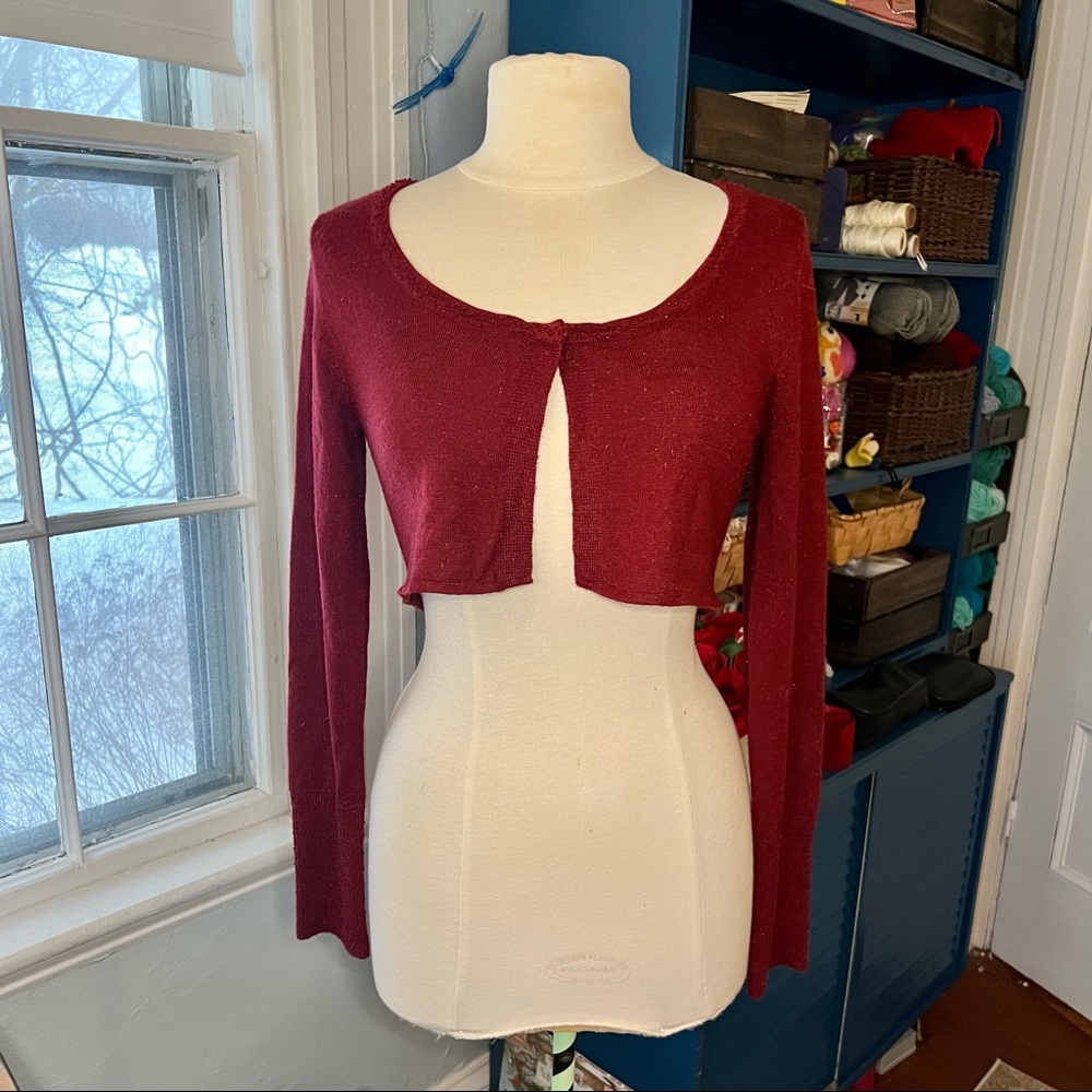 Cropped red sparkle y2k sweater